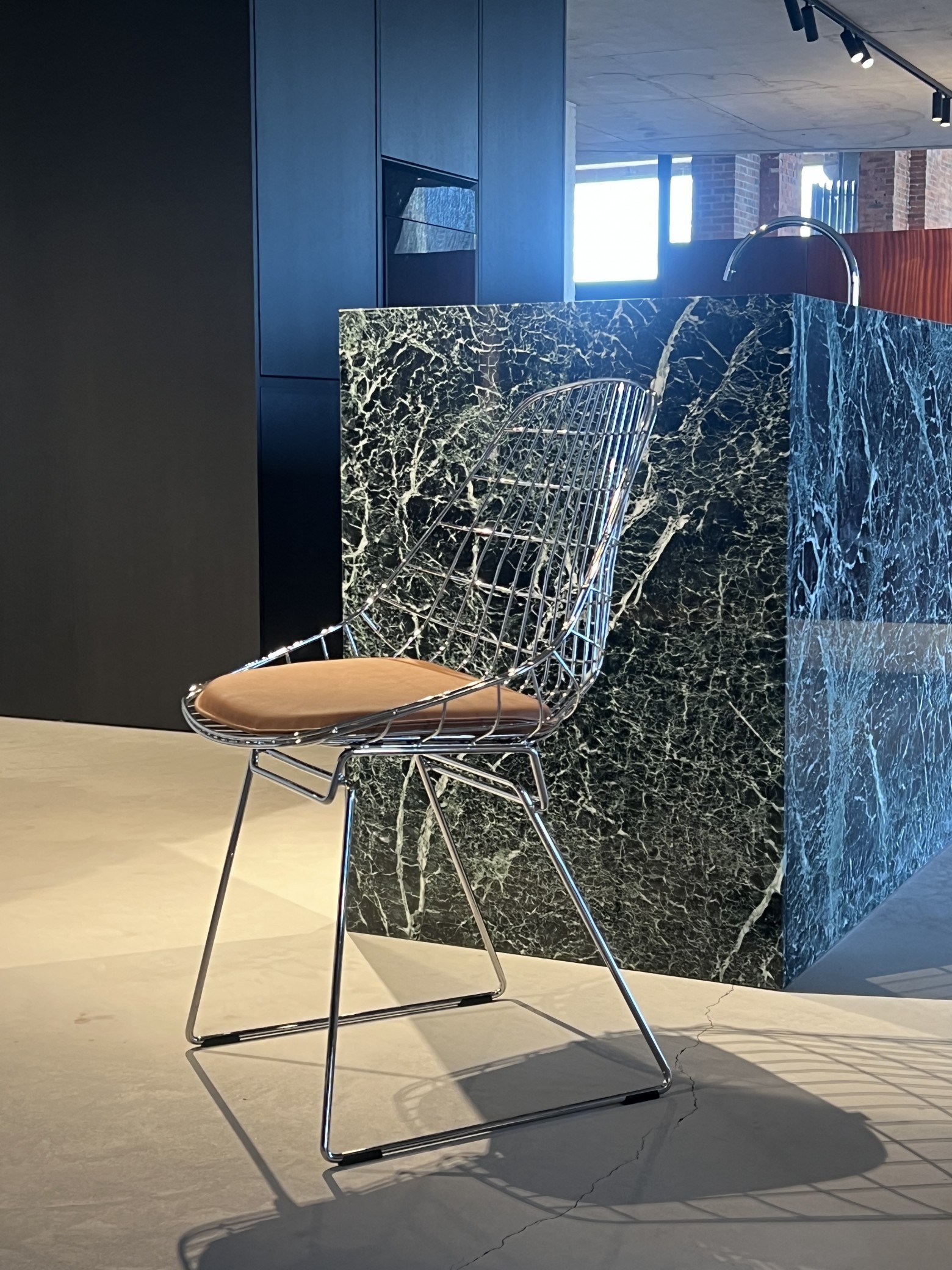 Wire dining chair in chrome @ark38 Victors Design Agency