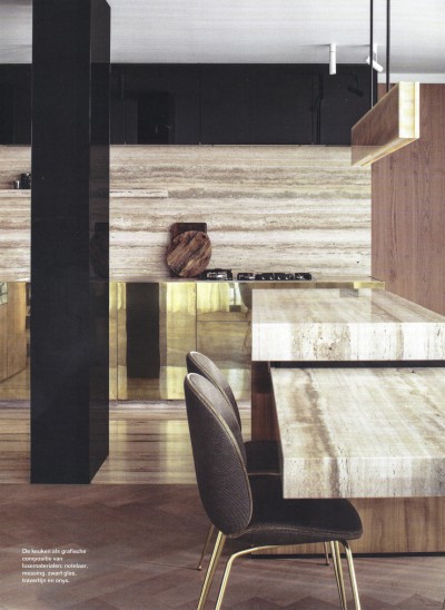 Beetle Dining Chair fully upholstered with brass frame 