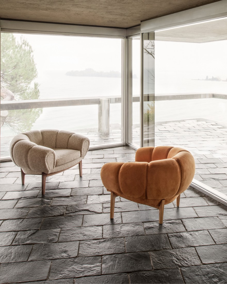 Karaktervolle sculpturale Croissant lounge chair 