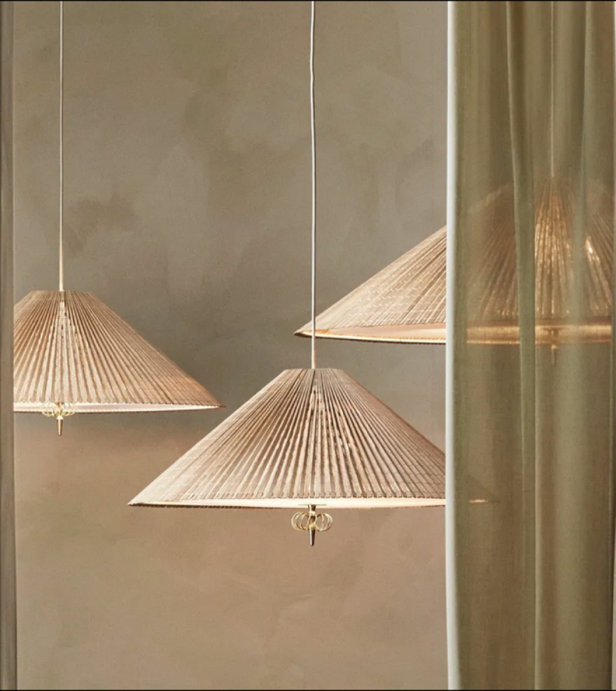1972 Pendant in bamboo  by Paavo Tynell