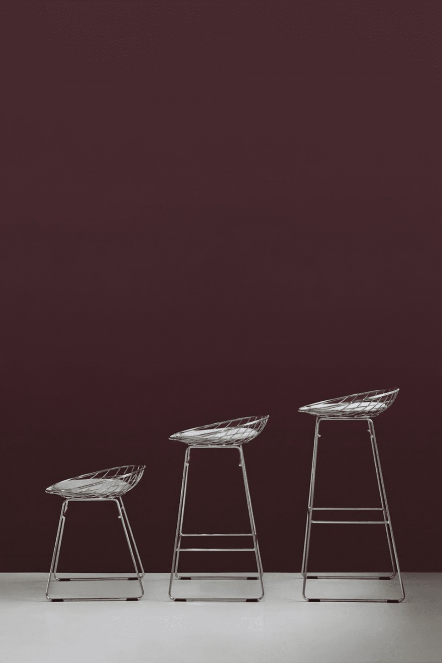 NIEUW: Wire (bar)stool collectie verchroomd 